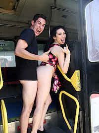 Dark haired babe got fucked outdoors